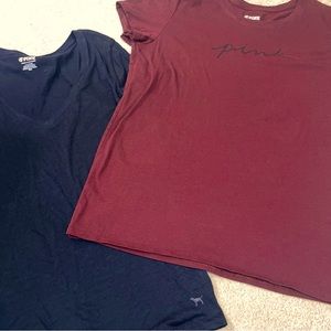 2 VS PINK T-shirts Size L & XL
